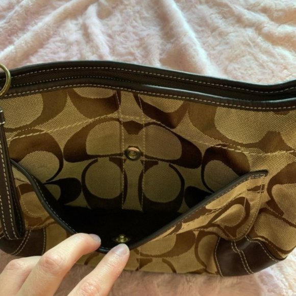 Tan/Brown Coach Signature Y2K Short Strap Hobo Bag - Picture 10 of 10